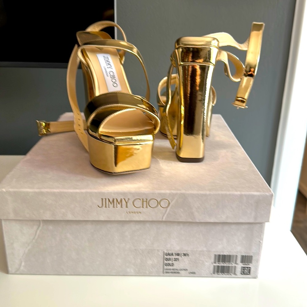 BRAND NEW Jimmy Choo Gold Sandals!